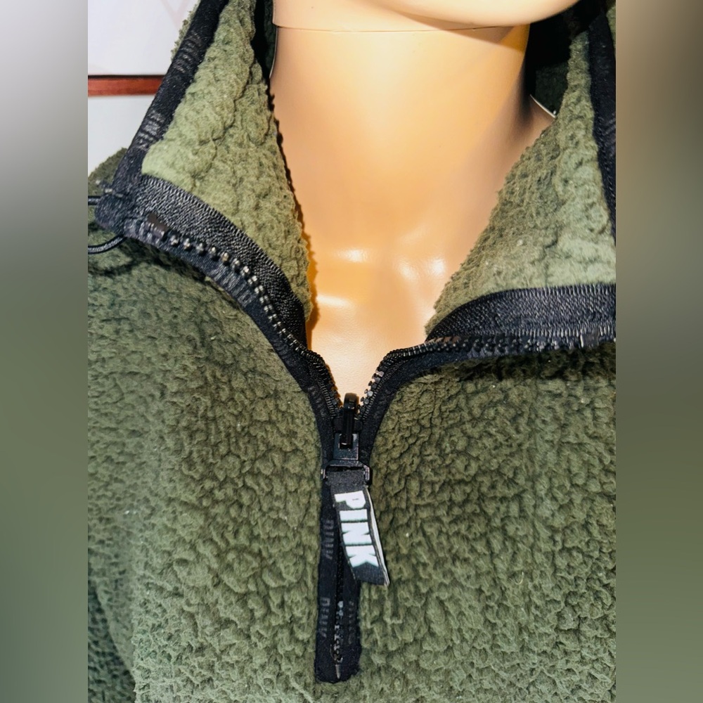 Pink Victoria Secret Fleece Pull Over Jacket